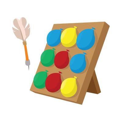 Balloons dart game cartoon icon