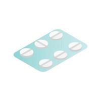 píldoras anticonceptivas icono isométrico vector