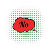 No in cloud icon, comics style vector