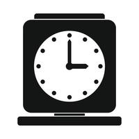 Vintage alarm clock simple icon vector