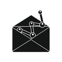 Envellope with graph icon, simple style vector