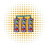 Traffic lights icon, comics style vector