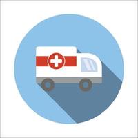 Ambulance flat icon vector