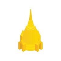 Temple in Thailand icon, isometric 3d style vector