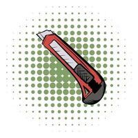 Utility knife comics icon vector