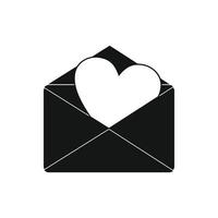 Envelope with heart icon, simple style vector