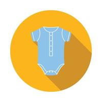 Blue baby bodysuit icon, flat style vector