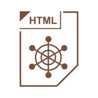 HTML file icon, cartoon style vector