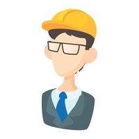 Builder icon in cartoon style vector