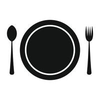 Cutlery set with plate vector