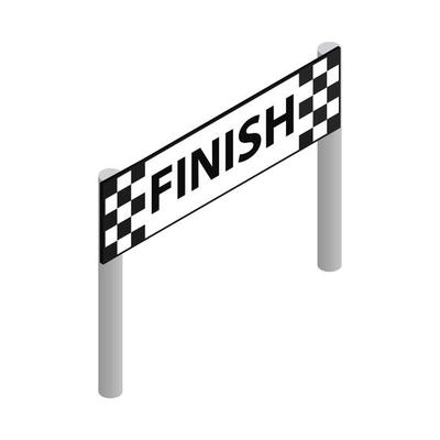 Finish line isometric 3d icon