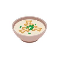 Mushroom soup icon, isometric 3d style vector