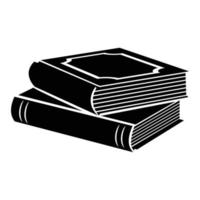 Horizontal stack of two books black simple icon vector