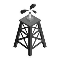 Oil rig isometric 3d icon vector