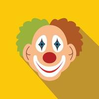 icono plano de payaso vector