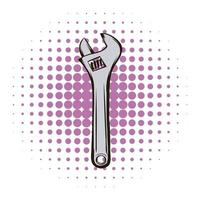 Adjustable wrench comics icon vector