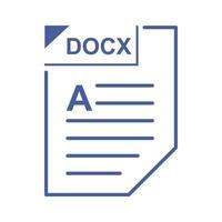 icono de archivo docx, estilo de dibujos animados vector