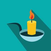 Candle flat icon with shadow vector