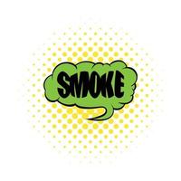 Smoke word icon, comics style vector