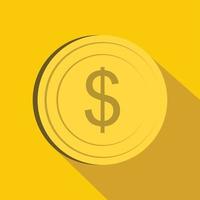 Dollar icon, flat style vector