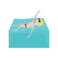 Swimming backstroke cartoon icon vector