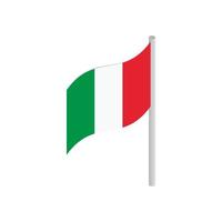 icono de la bandera de italia en estilo isométrico 3d vector