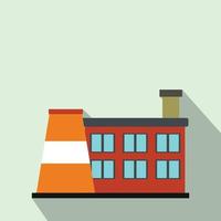 Factory building flat icon vector