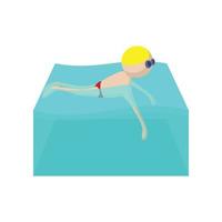 Swimmer cartoon icon vector