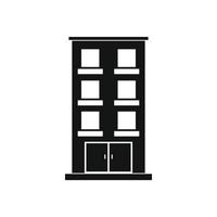 Three-storey house black simple icon vector