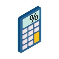 Calculator icon, isometric 3d style vector