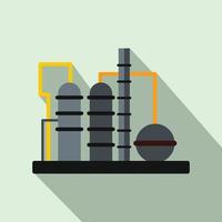 Oil refinery flat icon vector