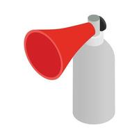 Portable plastic red megaphone isometric 3d icon vector