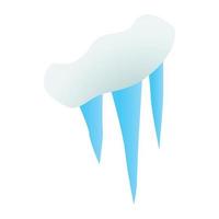 Spring icicles icon, isometric 3d style vector