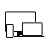 Computer monitor,laptop and phone icon vector