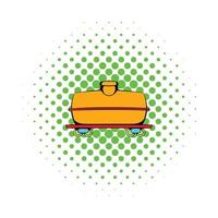 Railroad tank icon, comics style vector