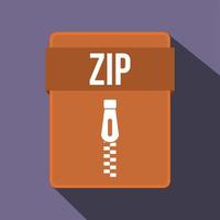 ZIP file icon, flat style vector