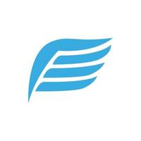 Blue wing with feathers icon, simple style vector