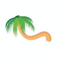 Curved horizontal palm tree icon vector