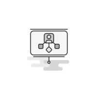 Presentation Web Icon Flat Line Filled Gray Icon Vector