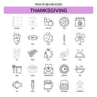 Thanksgiving Line Icon Set 25 Dashed Outline Style vector