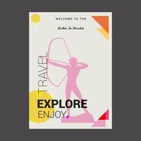 bienvenido al arquero en dersden alemania explore travel enjoy poster template vector