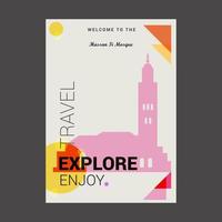 Welcome to The Hassan li Mosque Israel Jaffa Israel Explore Travel Enjoy Poster Template vector