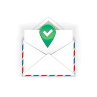 Envelope with accept sign flat icon vector