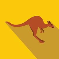 Kangaroo icon, flat style vector