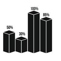 Column graph icon, simple style vector