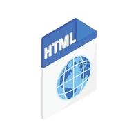 icono html, estilo 3d isométrico vector