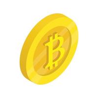 Gold coin with baht sign icon, isometric 3d style vector