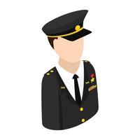 Army character isometric 3d icon vector