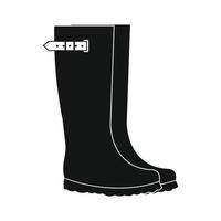 Rubber boots black simple icon vector