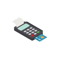 POS terminal with credit card icon vector